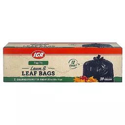 Hefty Cinch Sak Extra Strong Drawstring Lawn and Leaf Bags, 39 Gallon,  Black, 18 Ct