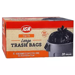 Hy Top Trash Bags, 4 Flap Tie, 30 Gallon, Trash Bags