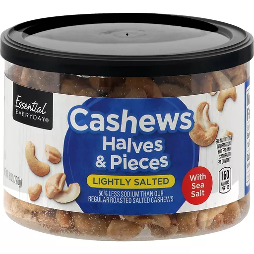 Essential Everyday Cashews Lightly Salted Halves Pieces Cashews Elmer S County Market