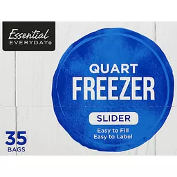 Essential Everyday Freezer Bags, Slider, Quart 35 ea