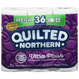 Quilted Northern Bathroom Tissue, Unscented, Mega Rolls, 3-Ply 4 ea