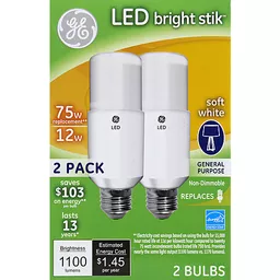 Light Bulb, Led Bright 12 Medium Base, Soft 2Pk | Batteries & Lighting | Brooklyn Harvest Markets