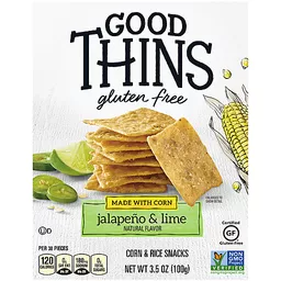 Good Thins Jalapeo & Lime Corn & Rice Snacks Gluten Free Crackers
