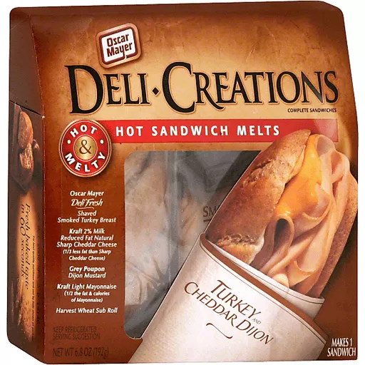 Oscar Mayer Deli Creations Hot Sandwich Melts Turkey And Cheddar Dijon Shop Chief Markets