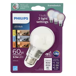 Philips SceneSwitch 9.5 Watts Warm/Daylight/Soft White LED Light Bulb 1 ea | Supplies & Maintenance | Markets
