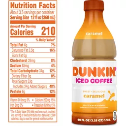 dunkin donuts caramel iced coffee calories