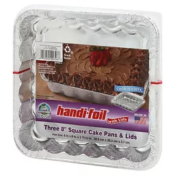 Handi-foil Pans & Lids Cake Square - 3 Count - Albertsons