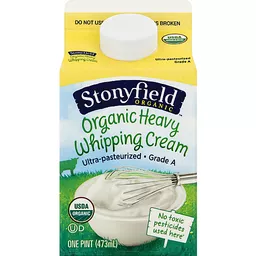 Stonyfield Organic Heavy Whipping Cream 1 Pt Carton Half Half Shelburne Grocery