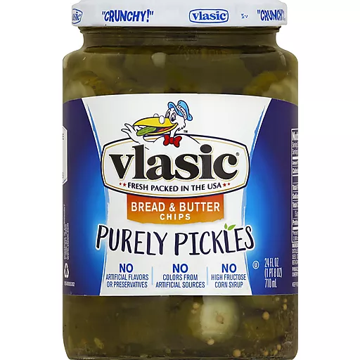 Vlasic Purely Pickles Bread Butter Chips 24 Fl Oz Jar Pickles Relish Reasor S