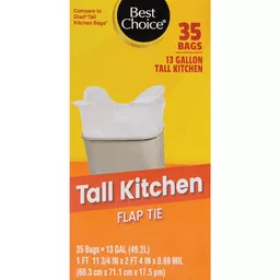 Best Choice Tall Kitchen Handle Tie Bags, Trash Bags