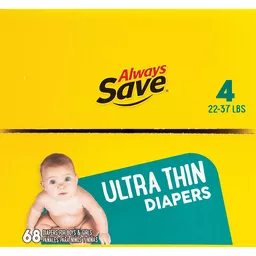 Always Save Ultra Thin Conv Size 4 Diaper Box, Diapers & Training Pants