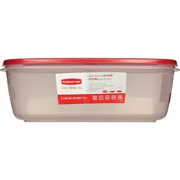 Rubbermaid Easy Find Lid Square 2.5-Gallon Food Storage Container, Red
