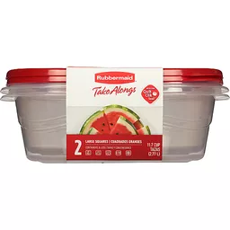 Rubbermaid Containers & Lids, Large Squares, 11.7 Cup 2 Ea, Food Storage  Containers