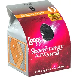Leggs Sheer Energy Revitalizing Sheer Pantyhose, Off Black, Regular Panty,  Reinforced Toe, Size B, Shop