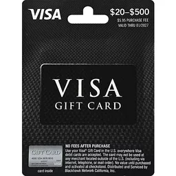 Visa 500 Gift Cards Sun Fresh