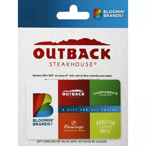 Outback Steakhouse Gift Card 50 Gift Cards Fishers Foods