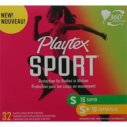 Playtex Sport Fresh Balance Super Absorbency Plastic Tampons, Lightly  Scented, 16 Ea 