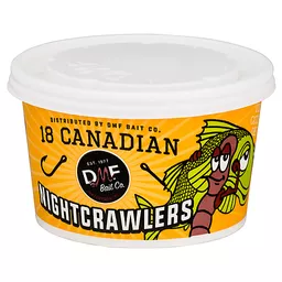 DMF Bait Canadian Nightcrawlers, 18 ct