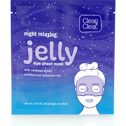 Clean & Clear Night And Hydrating Jelly Eye Hydrogel Mask With Seaweed Extract, Non Comedogenic & Alcohol 0.63 Oz, 1 Count | Face | D&W Market