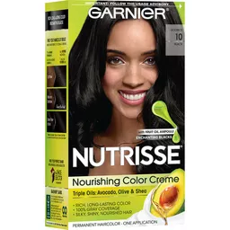 Garnier Nutrisse Nourishing Hair Color Creme, 10 Black (Licorice), 1 kit | Hair  Dye & Preparations | The MarketPlace