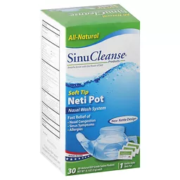 Sinu Cleanse All Natural Soft Tip Neti Pot Nasal Wash System 1 Ea Box, Sinus & Allergy