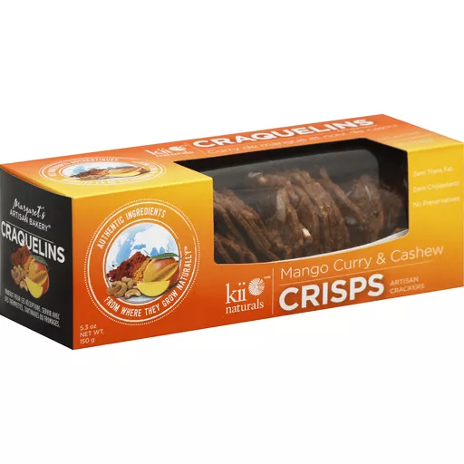 Kii Naturals Margaret S Artisan Bakery Crackers Artisan Mango Curry Cashew Crisps Snacks Chips Dips Priceless Foods