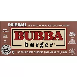 Bubba Burger Burgers, Beef Chuck, Sweet Onion 6 Ea, Beef
