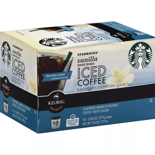 Starbucks Sweetened Vanilla Iced Coffee K Cup Pods 10 Ct Box K Cups Pods Martin S Super Markets