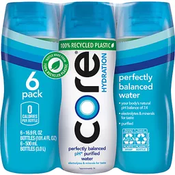 Core Hydration Water, Perfectly Balanced, 6 Pack 6 Ea, Water