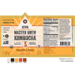 Kevita Master Brew Kombucha Pineapple Peach Naturally Flavored 15 2 Fl Oz Bottle Robert Fresh Shopping
