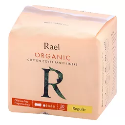 Rael - Cotton Cover Panty Liners Regular - 20 Count 
