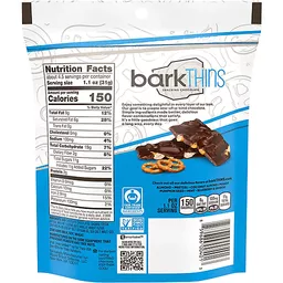 Bark Thins Dark Chocolate Pretzel With Sea Salt Snacking Chocolate,  Halloween, 4.7 Oz, Bag, Chocolate Candy