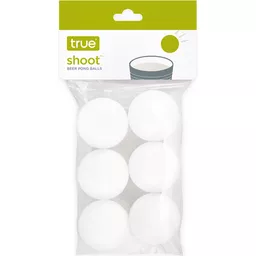 True Shoot Ping Pong Balls, White Table Tennis Balls, Beer Pong Balls, 40  Millimeters, White Plastic, Set Of 6