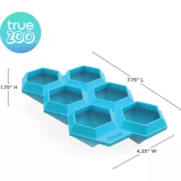 True Zoo Diamond Silicone Mold and Ice Cube Tray for Whiskey, Bath Bombs,  Candy, Soap, and DIY Crafts, Dishwasher Safe, 1.75, Blue, Set of 1, Makes  6 Ice Cubes