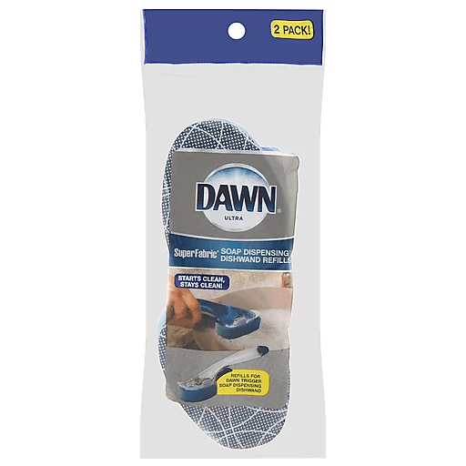 Dawn Ultra Dishwand Refills, Soap Dispensing, Super Fabric, 2 Pack
