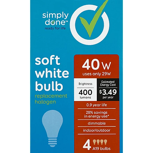 tom filosofisk Adelaide Simply Done Light Bulb Halogen Soft White 29w, 4 Ct | Shop | Busch's