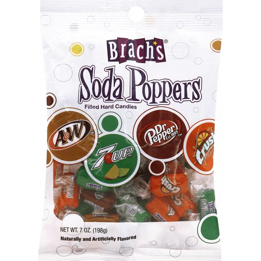 Brachs Soda Poppers Filled Hard Candies, Packaged Candy