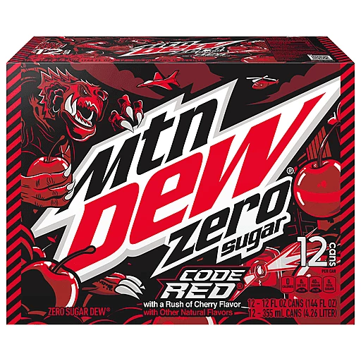 Diet Mtn Dew Code Red With A Rush Of Cherry Flavor 12 Fl Oz 12 Count Can Root Beer Cream Soda Festival Foods Shopping