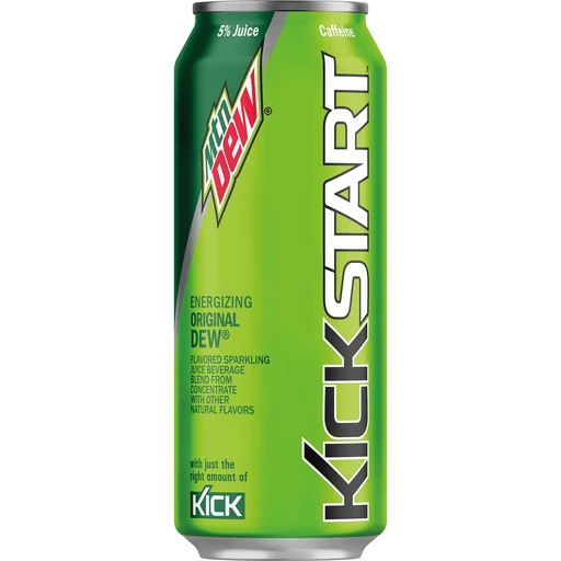 Mountain Dew Kickstart,Energizing Drink, Fruit Punch Flavor, 16 fl oz can
