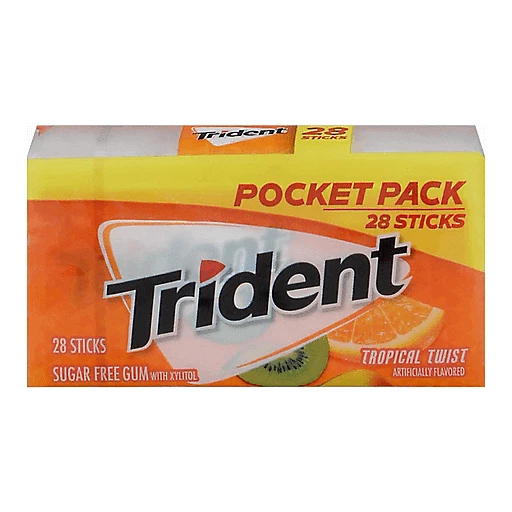 Trident Pocket Pack Tropical Twist Sugar Free Gum With Xylitol 28 Sticks Shop Lake Mills Market