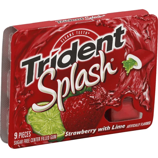 Trident Splash Strawberry With Lime Sugar Free Gum 9 Ct Pack Chewing Gum Quality Foods