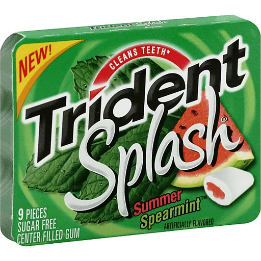 Trident Splash Gum Center Filled Sugar Free Summer Spearmint Chewing Gum Phelps Market