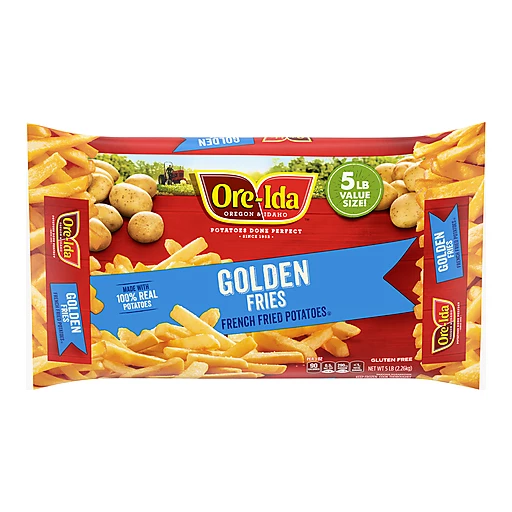 Ore Ida Golden French Fries Fried Frozen Potatoes Value Size, 5 Lb Bag, Potatoes
