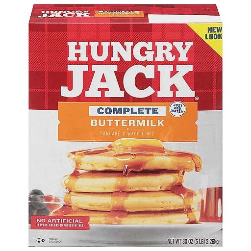 Hungry Jack Pancake & Waffle Mix, Buttermilk, Complete 80 oz | Buehler's