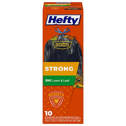  Hefty Extra Strong 39-Gallon Lawn and Leaf Bags (Pack of 1) :  Health & Household