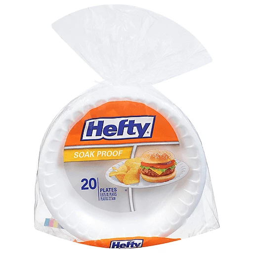 Hefty Everyday Plates Soak Proof Compartment 8.875 In Foam Plates, Plates