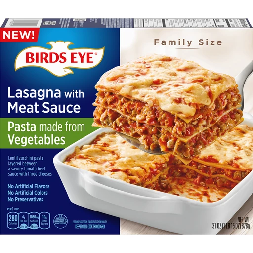 Birds Eye Family Size Lasagna with Meat Sauce, Frozen Meal, 31 OZ | Tony's