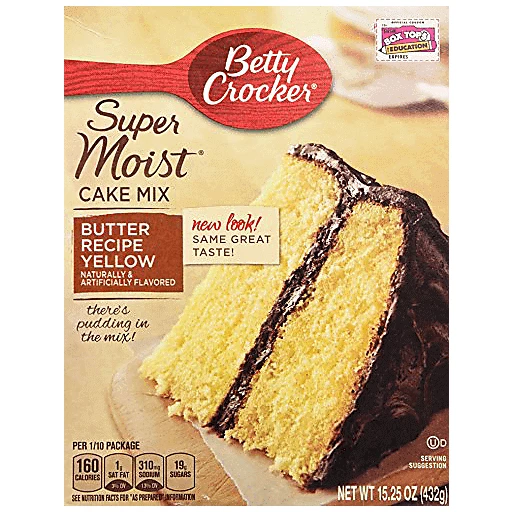 yellow cake recipe box