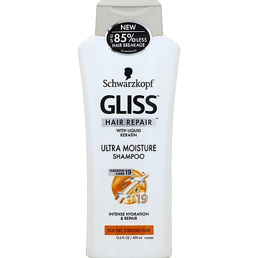 Schwarzkopf Gliss™ Hair Repair™ with Liquid Keratin Ultra Moisture Shampoo 13.6 fl. oz. Squeeze Bottle | Health & Personal | Larry's Super Foods
