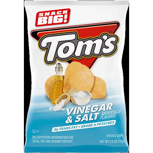 Jeg tror, ​​jeg er syg Børnecenter Anholdelse Tom's® Potato Chips, Vinegar and Salt, 2.5 Oz Snack Bag | Pantry | Oak  Point Market